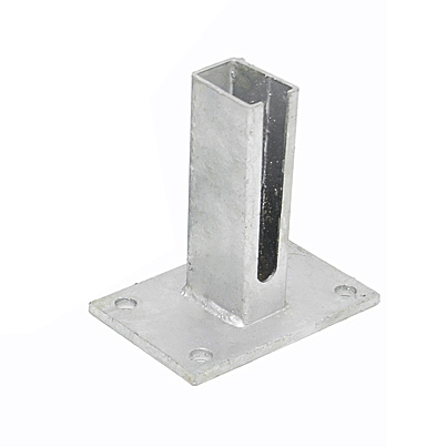 Dübelplatte 15x10 Cm Für Zaunpfosten – Pfostenschuh Aus Verzinktem Eisen, Korrosionsbeständig & Wetterfest